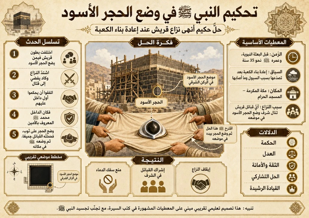 تحكيم النبي ﷺ في وضع الحجر الأسود