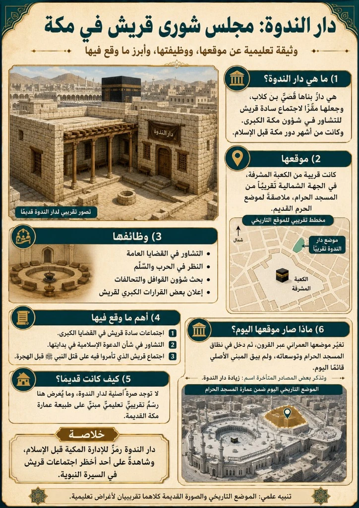 اجتماع قريش في دار الندوة وإذن الله للنبي ﷺ بالهجرة