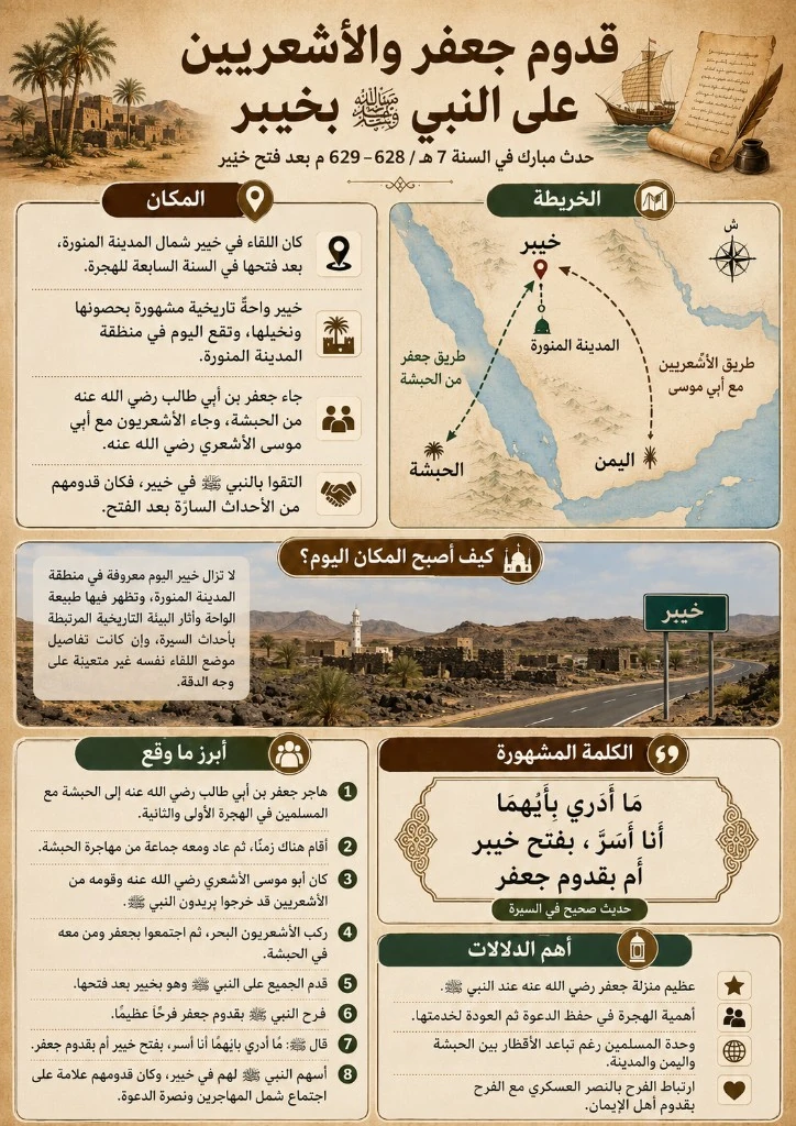 قدوم جعفر والأشعريين على النبي ﷺ بخيبر
