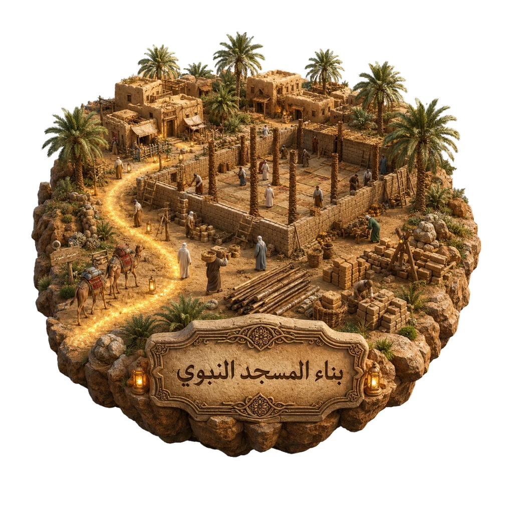 بناء المسجد النبوي والحجرات